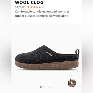 Giesswein Black Wool Clogs
